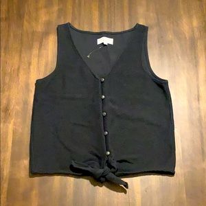 Madewell Texture & Thread Button- Front Tie Tank